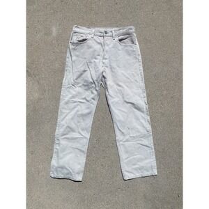 Vintage Levi's 501 Denim Jeans Beige/Gray Made in USA tagged 34x27 90s